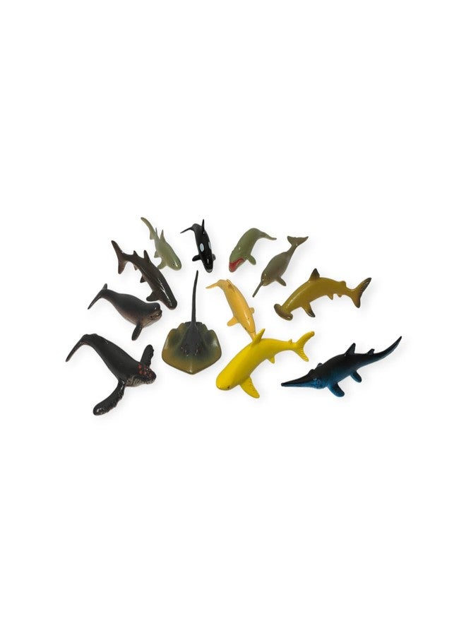 DIMAZO Small Kids Sea & Wild Animal Toys Sets for Fun, Educational, Spark Imagination and Learning (Multi Choice Sets) (Shark Fish) 12pcs - Image 2